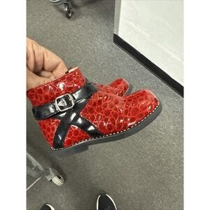 Trixy LITTLE Girls US 7 Italy Made 23 Red Alligator Print Boots Party Fancy